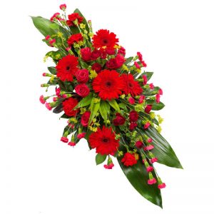 Rood & cerise rouwstuk